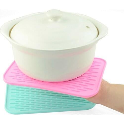 Rectangle Heat Resistant Mat Non-slip Silicone Trivet Pot Pan Holder Mat Pad For Kitchen Accessories Table Decoration
