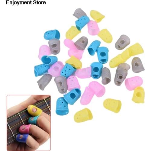 10pcs Silicone Guitar Thumb Finger Picks Protector Plectrum Fingertip thimble Finger Guard safety protect caps 4 Colors