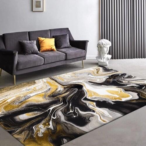 Nordic Modern Abstract Dark Brown Marble Kitchen Living Room Bedroom Bedside Carpet MatCustom Size