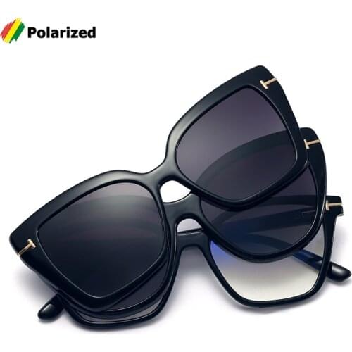 JackJad Three Layer Magnetic Clip On Polarized Sunglasses TR90 Anti Blue Eyewear Frame Vintage Brand Design Sun Glasses 95309