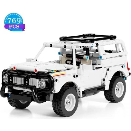 Technical Creation Building Blocks White Off-Road Vehicle Car Famous Racing Car Brick Model DIY Ideas Toys for Children Gifts