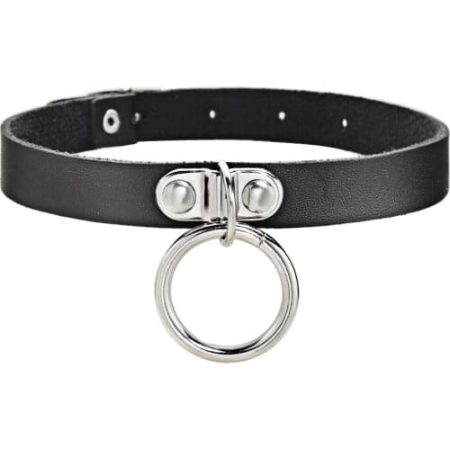 Exquisite Pendant Unique Necklace Sexy Collar Restraints Hip Hop Popular Choker Neck Punk Gothic PU Leather Jewelry DX630