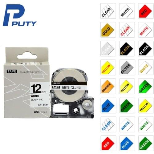 6/9/12mm Label Tape LC-4WBN SS12KW ST9KW ST6KW ST12KW Compatible for EPSON king jim LW 300 400 600P 700 Maker Label Printer