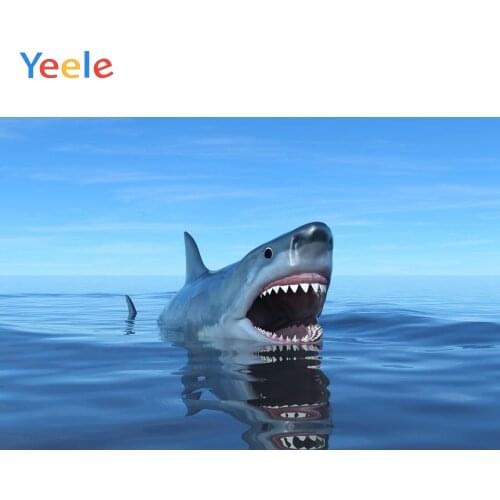 Yeele Vinyl Sea Fish Shark Water Children Birthday Party Photograph Backdrop Baby Boy Girl Photocall Background for Photo Studio