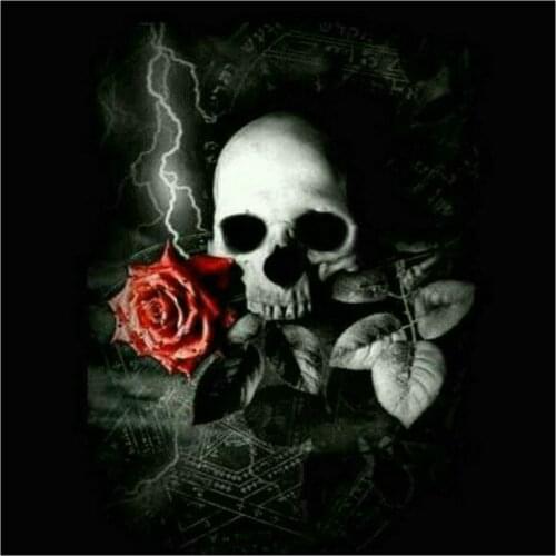 Embroidery diamond painting skull full square diamond mosaic flower death pattern 5d resin round diamond art cross stitch