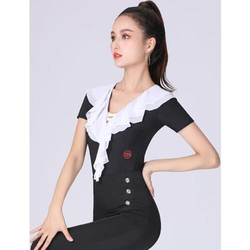 Excellent Quality Latin Dance leatord Female Sexy Performance Dancing top Ballroom Cha Cha Samba Practice Dance Clothes
