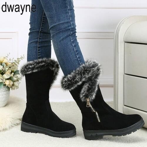 Women winter shoes womens Middle barrel boots the new 2 color fashion casual fashion flat warm woman snow boots free shipping j
