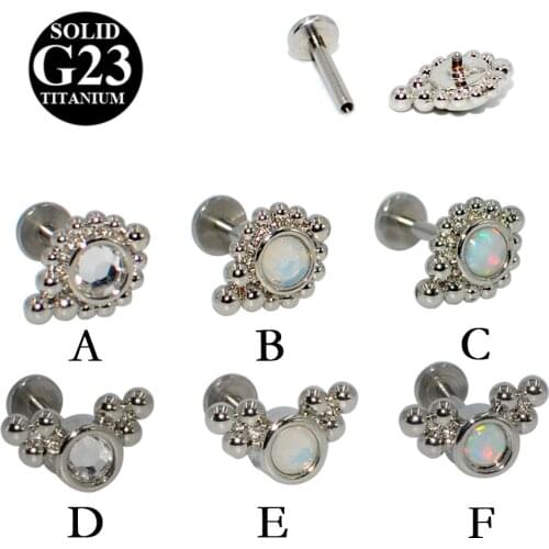 1 PC Cluster Dotted Opal Crystal Gem Labret Monore Lip Bar Ear Tragus Helix Cartilage Earring Stud Body Piercing Jewelry 16G