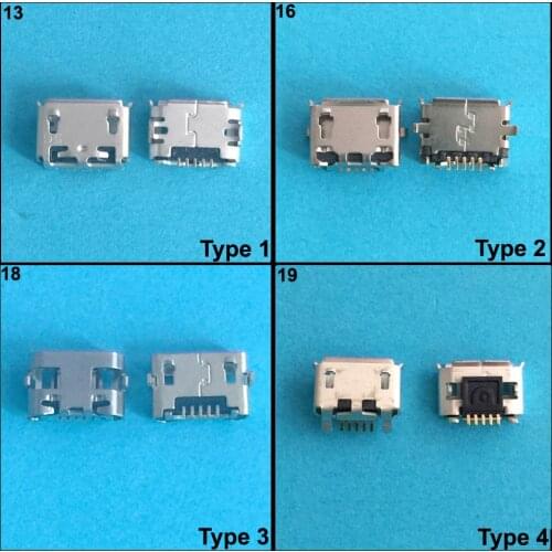 10pcs Micro USB 5Pin jack tail socket micro usb Connector port sockect for samsung Lenovo Huawei ZTE HTC