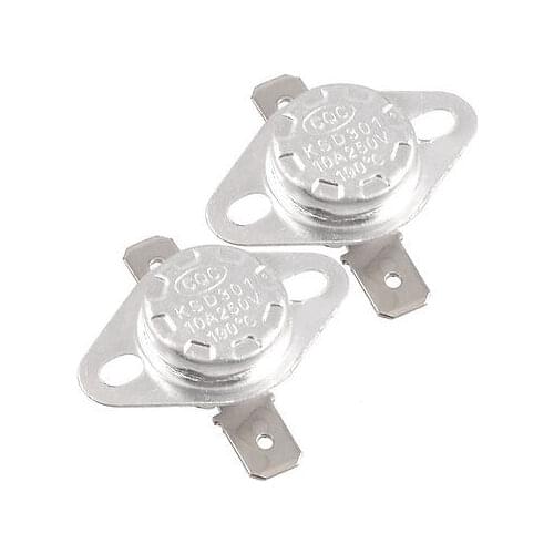 2 Pcs 190C Normal Closed 250V AC 10A Ceramic Thermostats