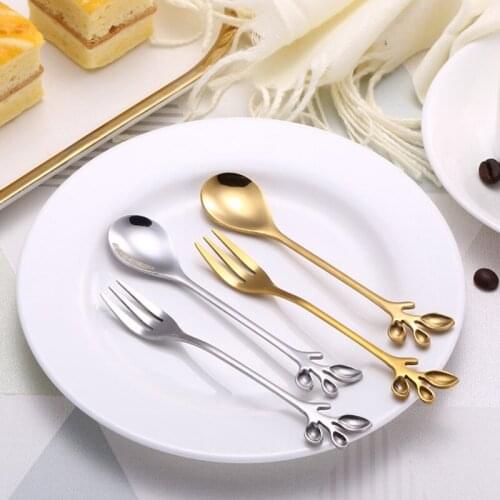 2021 Creative Stainless Steel Coffee Spoon Long Handle Tea Spoons Kitchen Ice Cream Teaspoon Fashion Tableware
