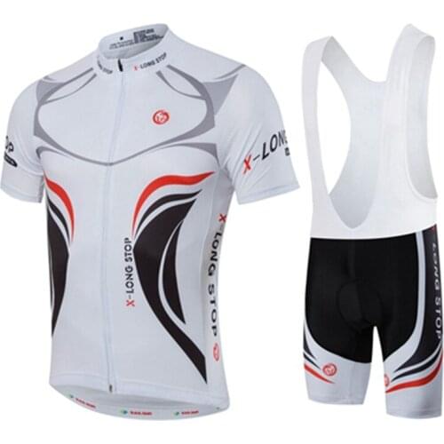 White Men MTB Cycling Clothing Summer bike Jersey Bib Shorts Male Outdoor Sports Pro team ropa Bicycle Top Maillot Ciclismo