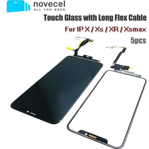 5pcs/Lot Touch Screen Digitizer Glass Lens Panel for iPhone X XSmax LCD Screen Outer Cracked Glass Replacement No Need Soldering