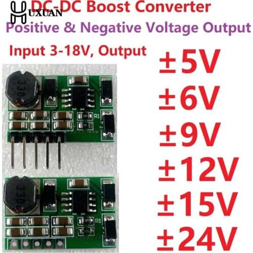 +- 5V 6V 9V 12V 15V 24V Positive & Negative Dual Output Power Supply DC DC Step-up Boost Converter Module