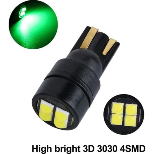 50Pcs High Bright Green T10 3030 4SMD LED Wedge Car Bulbs 194 168 2825 Clearance Lamps Reading License Plate Lights 12V