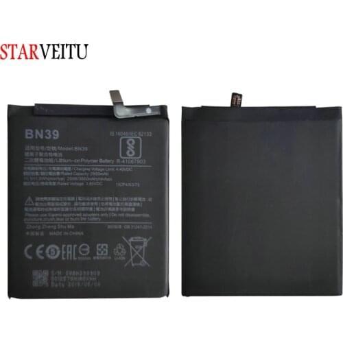 BN39 Battery For Xiaomi Mi Play MTK Helio P35 Octa Core Replacement Li-on Batteries Bateria 2900mAh 100% Tested