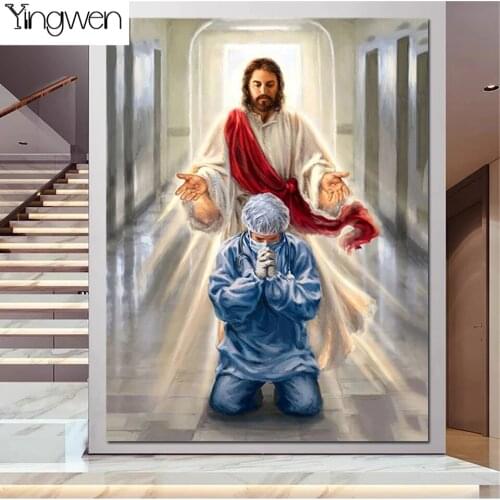 Full Diamond Painting Jesus Doctor 5D Beads Embroidery Cross Stitch Kits DIY Religious Figure Picture Mosaic NEW Home Decor Gift
