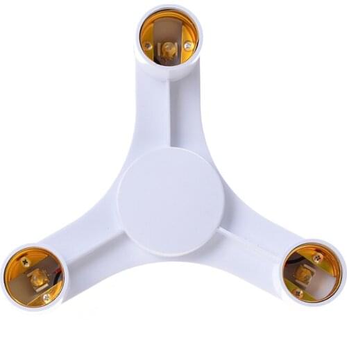White Color 3 In 1 E27 to E27 LED Lamp Bulbs Socket Splitter Adapter Holder For Photo Studio