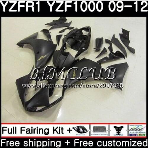 Bodys For YAMAHA YZF-1000 YZF R1 2009 2010 2011 2012 9HC.6 YZF-R1 YZF 1000 R 1 YZF1000 YZFR1 Matte black 09 10 11 12 Fairings