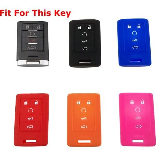 Silica Gel Car Key Case Fob Alarm Key Cover Key Protector for Cadillac CTS SRX CT6 ATS-L XTS Car Accessorise