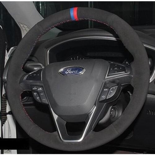For Ford Ranger Everest new edge Explorer Escort Territory DIY custom leather suede car interior steering wheel cover