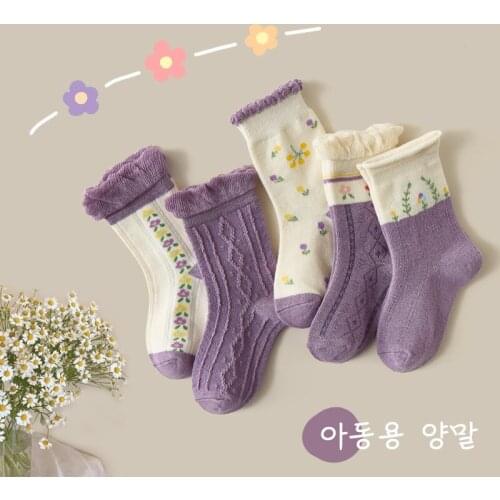 Children Cartoon Socks Flower Princess Baby Sock Spring Winter Wear Socks Cotton Kids Sokken Sweet Girl Sock
