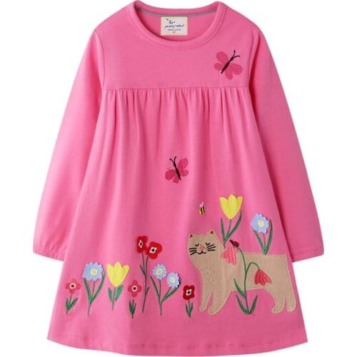 Jumping meters princess baby girls dresses cotton applique long sleeve autumn children dress top quality kids girls dress