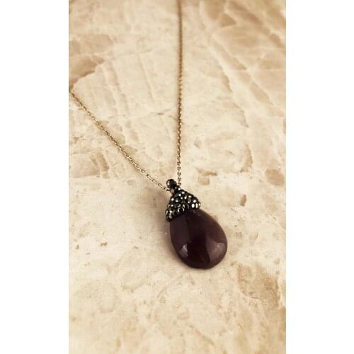 Dr Stone Natural Stone Women 'S Amethyst Stone 925 Sterling Silver Pendant RYL132