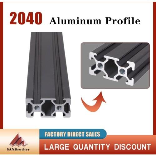 1PC BLACK 2040 European Standard Anodized Aluminum Profile Extrusion 100-800mm Length Linear Rail for CNC 3D Printer
