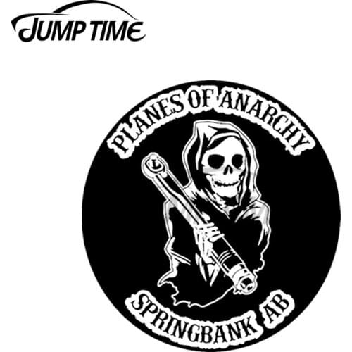 JumpTime 13 x 13cm For Grim Reaper Aviation Decal Camper VAN Refrigerator Car Stickers Windows Personality Bumper Vinyl Car Wrap