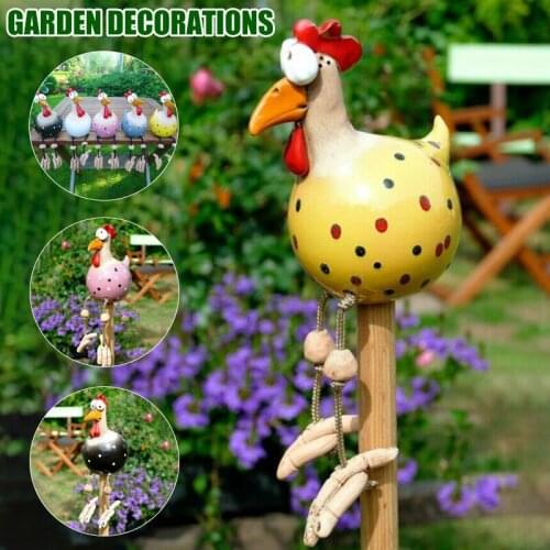 Ceramic Chicken Hilde Garden Decoration Animal Figure Garden Plug Pottery Figure Handcraft Ornament FP8