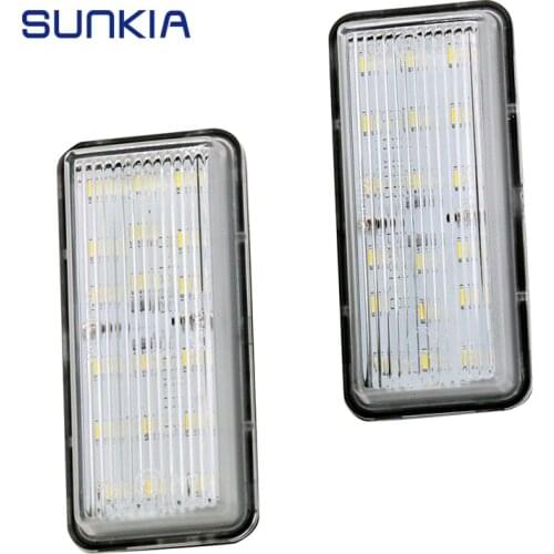 2Pcs/Set SUNKIA LED Car Number License Plate Light Canbus Error Free Bulb Lamp for Toyota Reiz Land Cruiser Prado J100 J120 J200