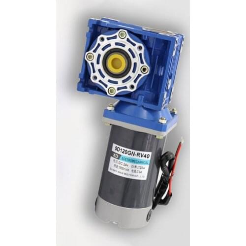 120w 12v 24v DC Worm Gear Reducer Motor RV40 DC Gearmotor RV40 Self-Gearing Single-lock Shaft Rotation CW CCW