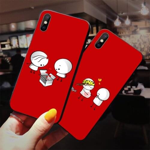 Lovely Cartoon lovers Shell Soft Mobile Phone Case For Iphone SE 2020 X 12 Mini Xs 11 Pro Max 6 8 6S 7 Plus XR Funny Cute Cover