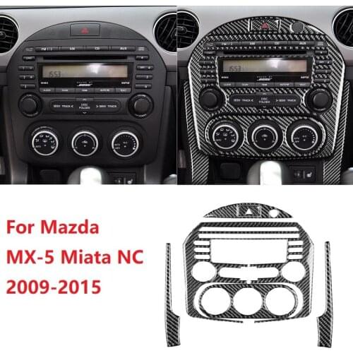 Carbon Fiber Interior Trim Sticker Fit For Mazda MX-5 Miata MX5 NC 2009-2015 Roadster CD Panel Sticker Car Accessories