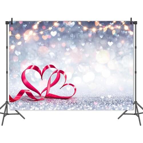 Charming Purple Speckled Polka Dot Heart Backdrop Photography Photo Valentines Day Party Table Decorated Kids Vinyl Background