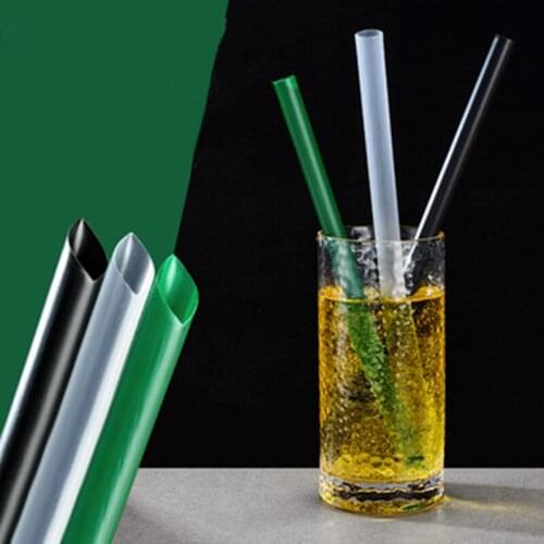 Bpa Free Plastic Straws Milkshake Wide Disposable Bubble Tea Drinking Straw Large 50pcs Set Individually Wrapped Kitchen Tools