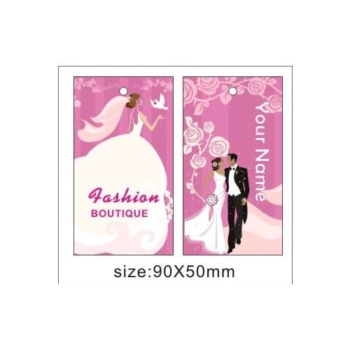Professional custom print wedding dress hang tags, price tags hangTags, label tags fashion clothes tags