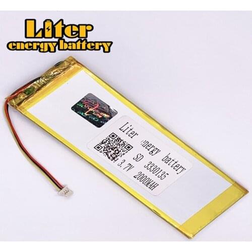 Plug 1.0-3P 3.7 V 3330135 3030135 2000mah Tablet PC li-polymer battery lithium polymer batteries