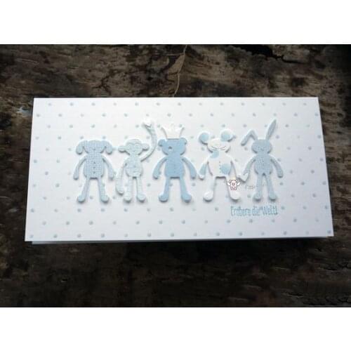 Mmao Crafts Metal Steel Cutting Dies New 3Pcs Rabbit bear monkey Stencil For DIY Scrapbooking Paper/photo Cards Embossing Dies