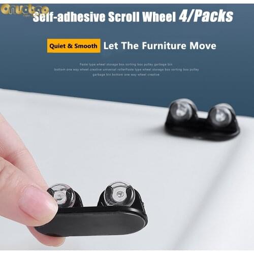 Onuobao 4/12/24PCSFour Self-adhesive Roller Wheels Easy Move the Storage Box Furniture and Trash Can Bottom Rollers