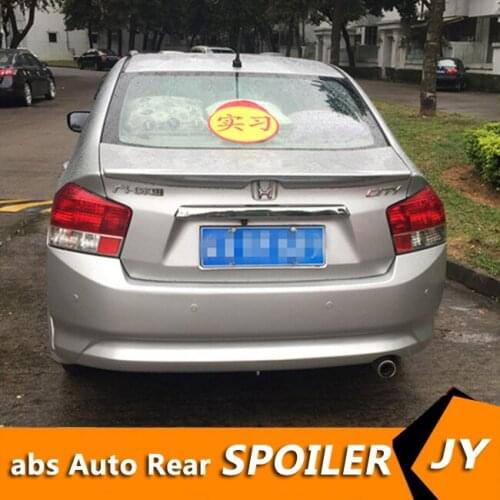 For HONDA City Spoiler 2008-2013 city spoiler High Quality ABS Material Car Rear Wing Primer Color Rear Spoiler