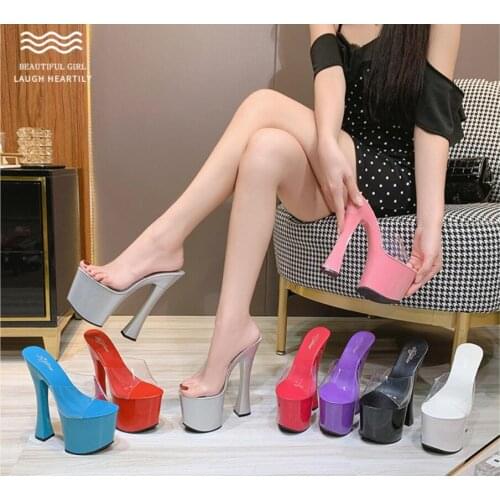 Shoes Women Slipper Platform Summer Fine Heel 17CM Slipper Female Waterproof 7.5CM Prevent Thick Bottom Sexy Shoes Factory Price