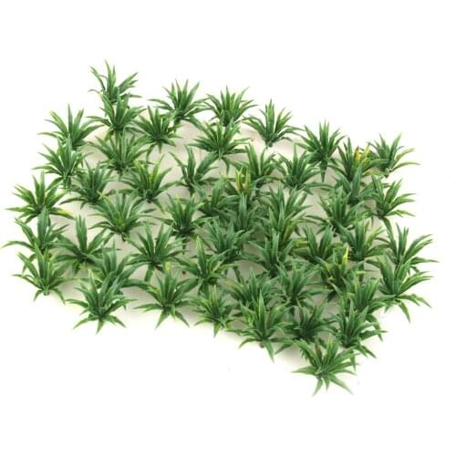 50 Pieces 1: 100 To 1: 200 Grass For Landscape Model Modeling Fake Mini Green Grass Cover Micro Scenery Props