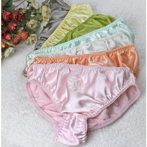 5 PACK 100% Pure Silk Womens Basic Briefs Panties Underwear Lingerie MS002