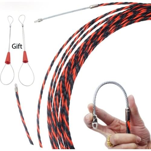 5-50M Electrician Threading Device Dia 6.5mm Cable Puller Electrical Wire Fish Tape for Conduit Ducting Rodder Wire Guide