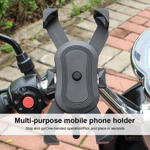 Bike Phone Holder Bicycle Grip Clamp Mount Motorcycle Stand Adjustable Handlebar Cradle 360 Rotating For Most Phone
