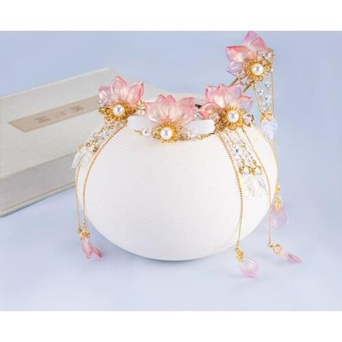 Vintage Hair Clip Girl Tassel Epiphany Lotus Hair Clips Hairpin HanfuTraditional Headdress Handmade Hair clip