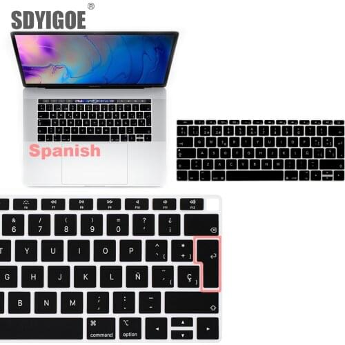 Spanish EU-Enter EU-Key Keyboard Cover Protector for Macbook Pro 16 13Air 11 12 15 touch bar A1706/A1466/A1707/A1990/A2159/A1932
