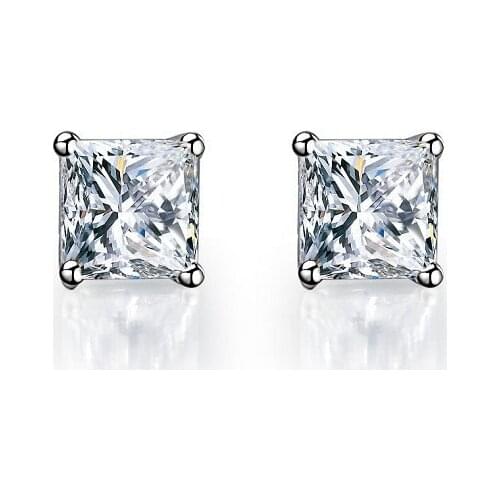 2Ct/each A-OK Diamond Women Stud Earrings Solid Platinum 950 White Gold Jewelry Engagement Fine Jewelry